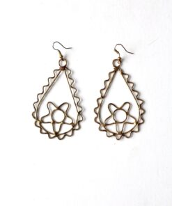 vintage brass boho drop earrings
